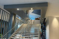 INOVA hospital panels and glass stair guards in Northern Virginia – CBE Glass commercial glass project, photo 44